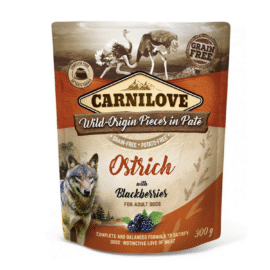CARNILOVE DOG POUCH OSTRICH BLACKBERRIES