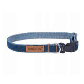 Amiplay Obroża Regulowana Denim Granatowy