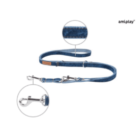 Smycz 6 in 1 Denim 1-2m Granatowy
