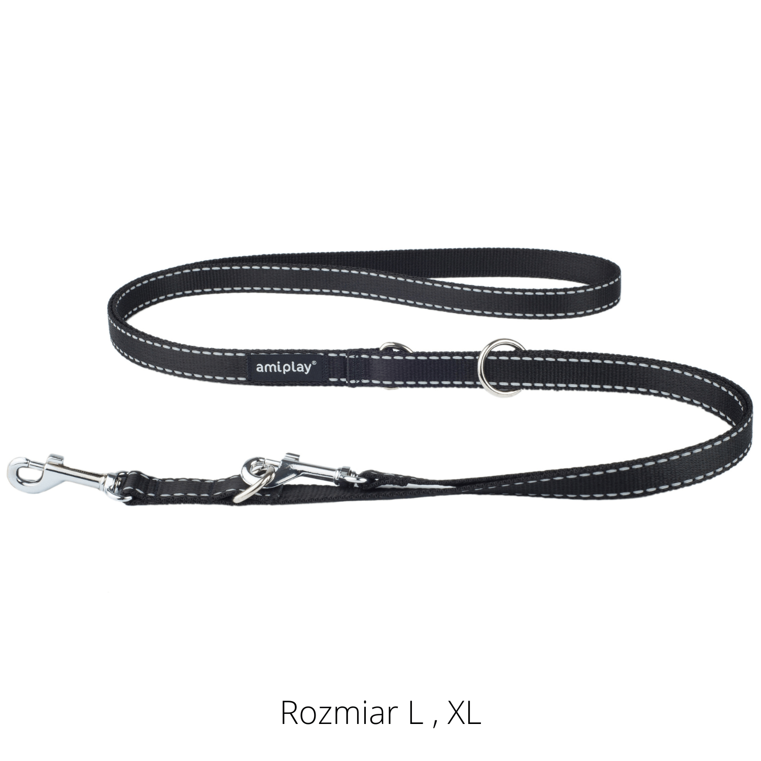 Amiplay Smycz 6 in 1 Reflective 1-2m Czarny - obrazek 4