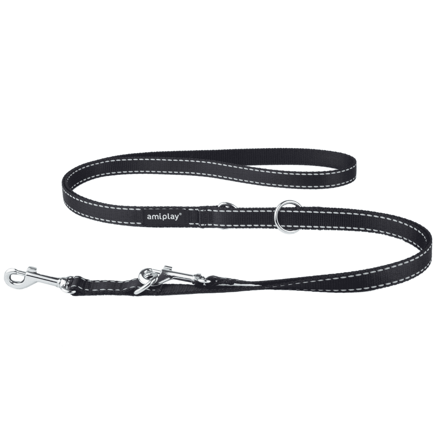 Amiplay Smycz 6 in 1 Reflective 1-2m Czarny