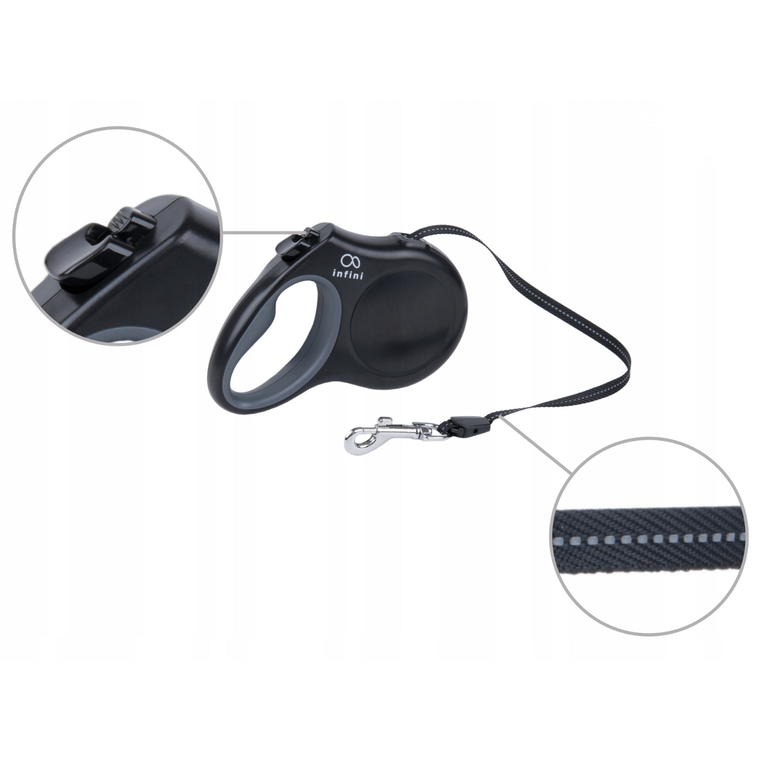 Amiplay Infini Freedom Smycz Automatyczna Czarny - obrazek 2