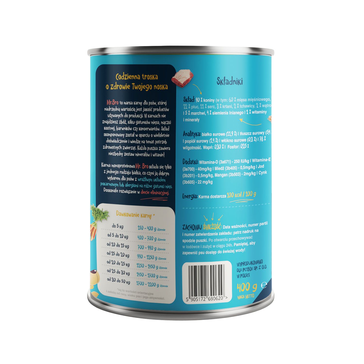 Mr. Bro Konina z Siemieniem Lnianym 400g -Monoproteinowa - obrazek 2