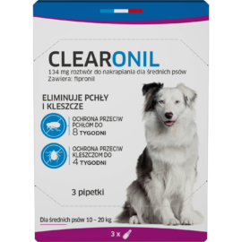Clearonil Krople Na Pchły i Kleszcze Dla Średnich Psów (10-20kg)
