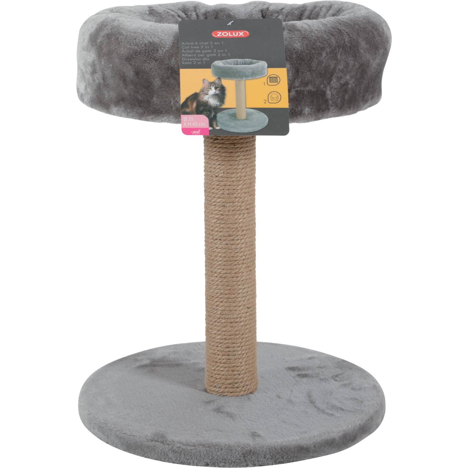 Zolux Drapak 2w1 Szary 46cm - obrazek 2