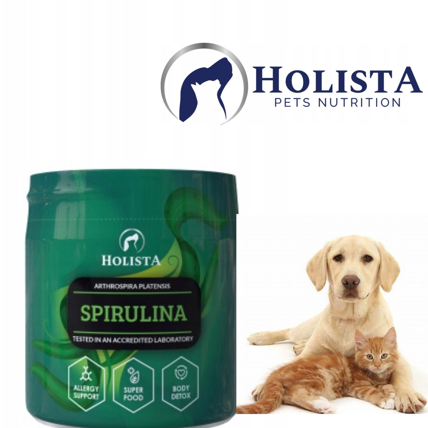 Holista Spirulina Dla Psów i Kotów 100g - obrazek 2