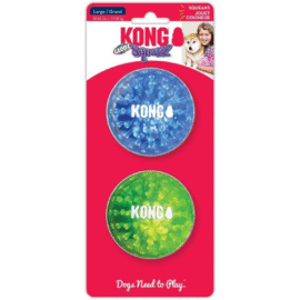 Kong Squeezz Geodz L Piłka z Dźwiękiem 8cm 2szt