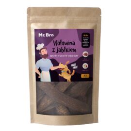 Mr. Bro Strips Wołowina z Jabłkiem 80g - Suszone Powietrzem
