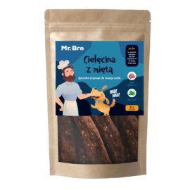 Mr. Bro Strips Cielęcina z Miętą 80g - Suszone Powietrzem
