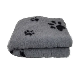 Legowisko DRY BED 28mm antypoślizgowe szare w czarne łapki