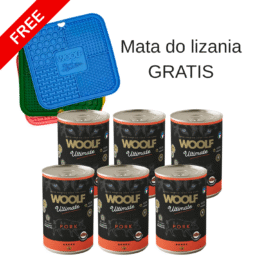 6x Woolf Ultimate Wieprzowina z Olejem lnianym + Mata do lizania gratis (Kopia)