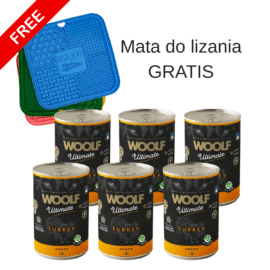 6x Woolf Ultimate Indyk z Tymiankiem 400g + Mata do lizania gratis