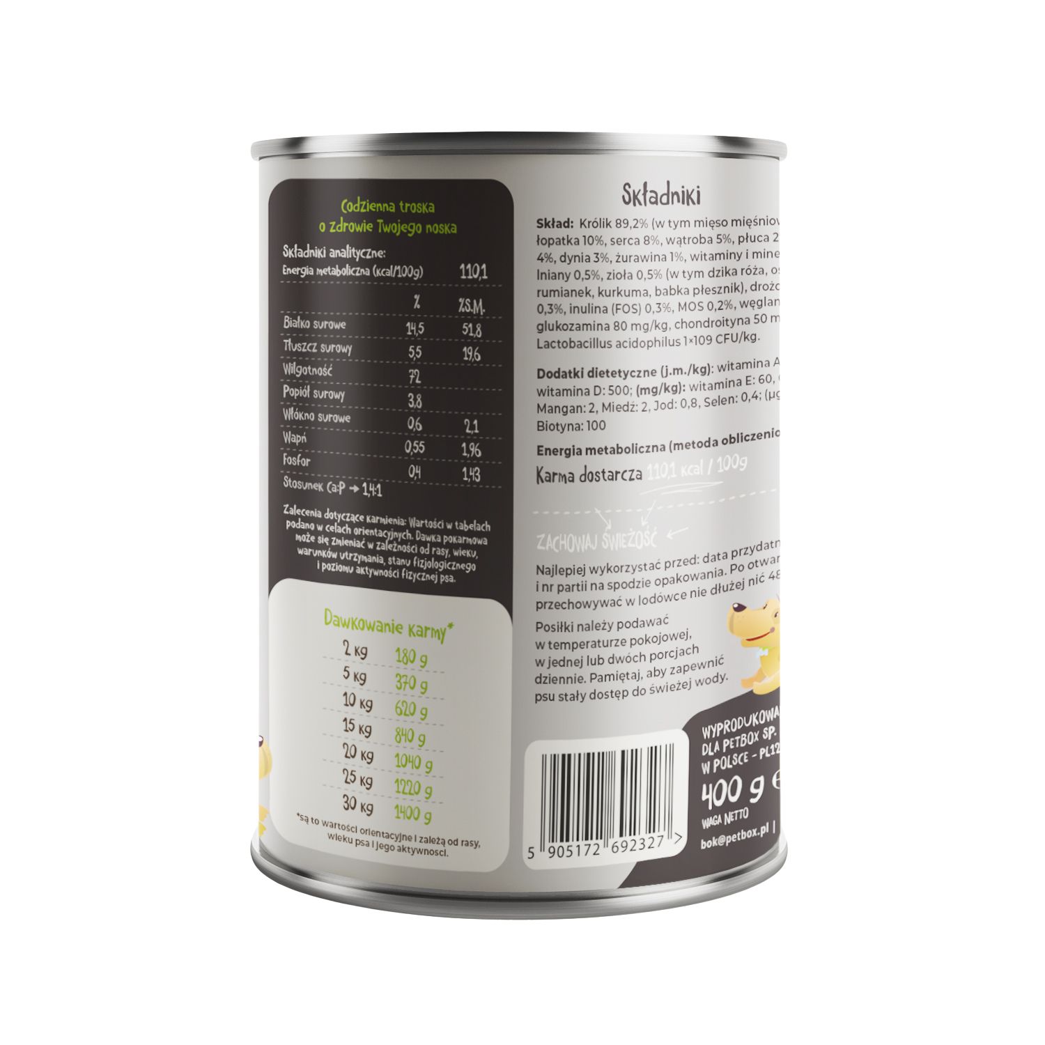 Mr. Bro Królik z Kalarepą 400g - Monoproteinowa - obrazek 2