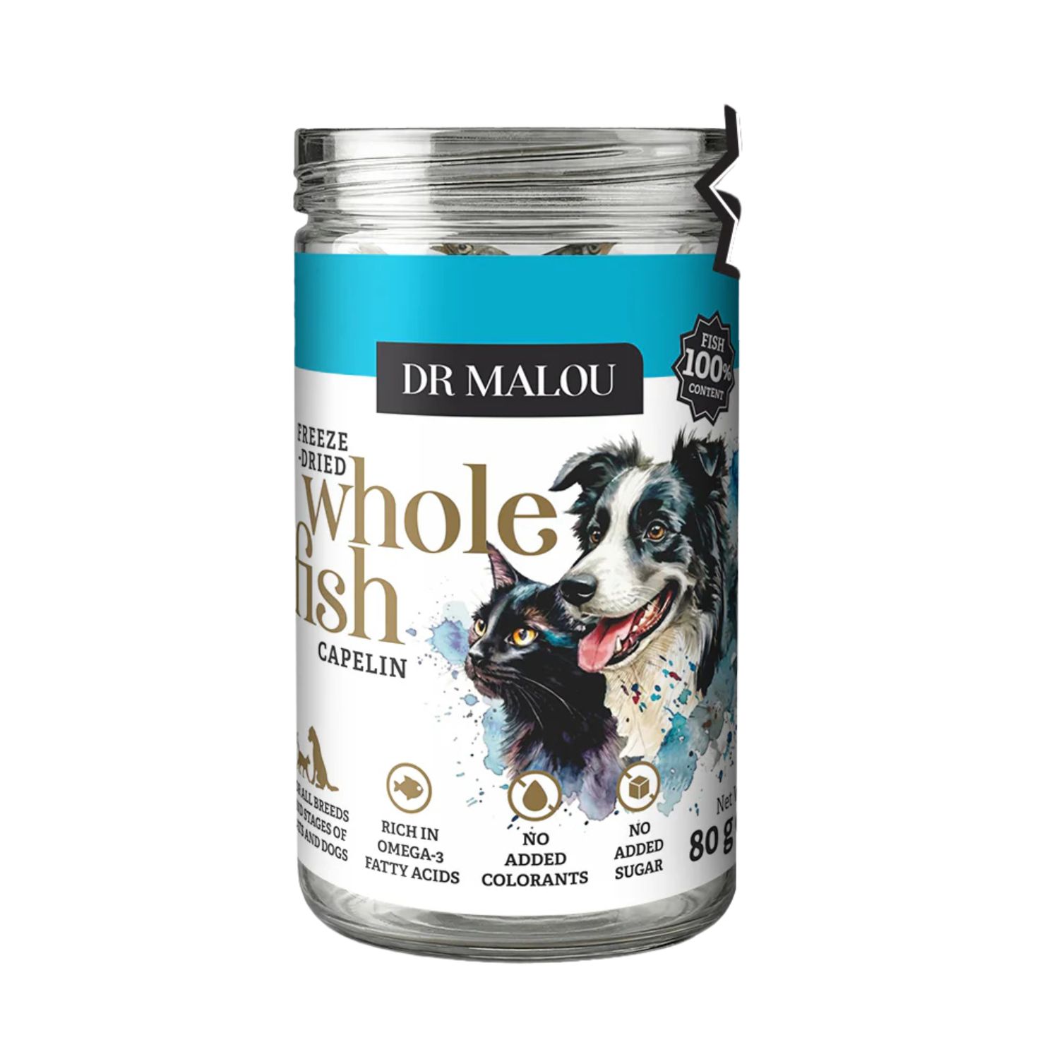 Dr Malou 100% Kapelan liofilizowany dla psa i kota 80g