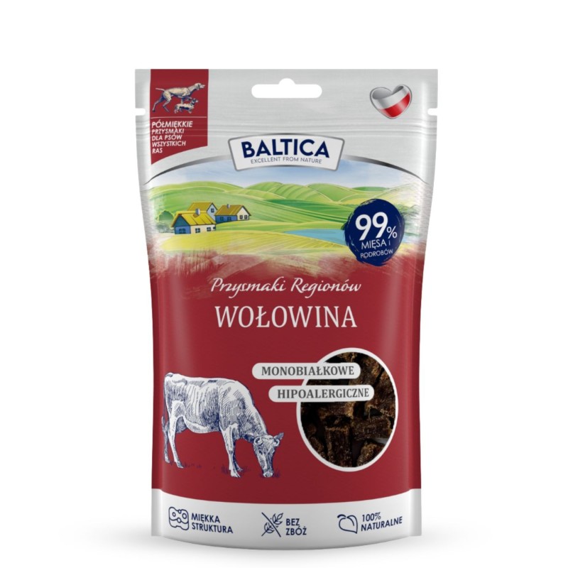 Baltica półmiękkie przysmaki wołowina 80 g – monobiałkowa nagroda treningowa dla psa