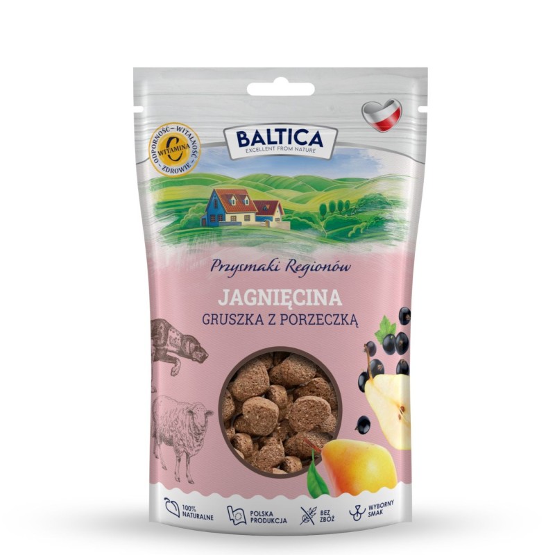 Baltica przysmaki treningowe jagnięcina z gruszką 100 g – chrupkie smaczki dla psa