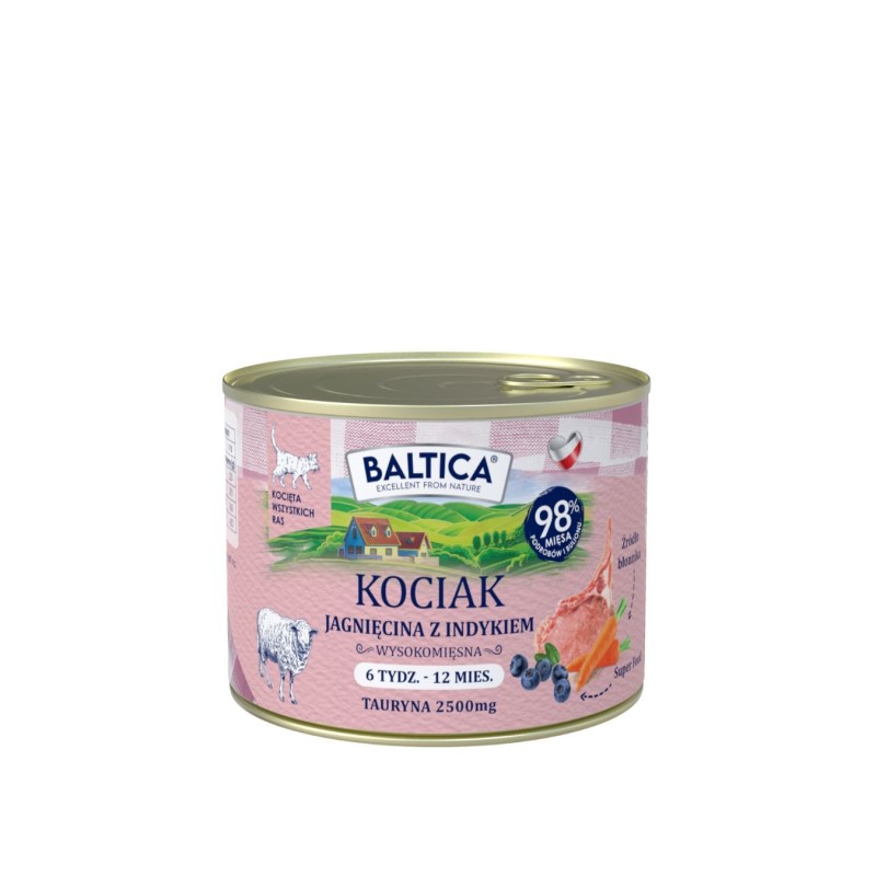 Baltica Kociak jagnięcina z indykiem 185 g – mokra karma dla kociąt