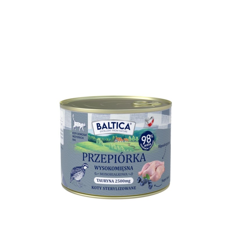 Baltica Mono Przepiórka – karma mokra dla kota 185 g