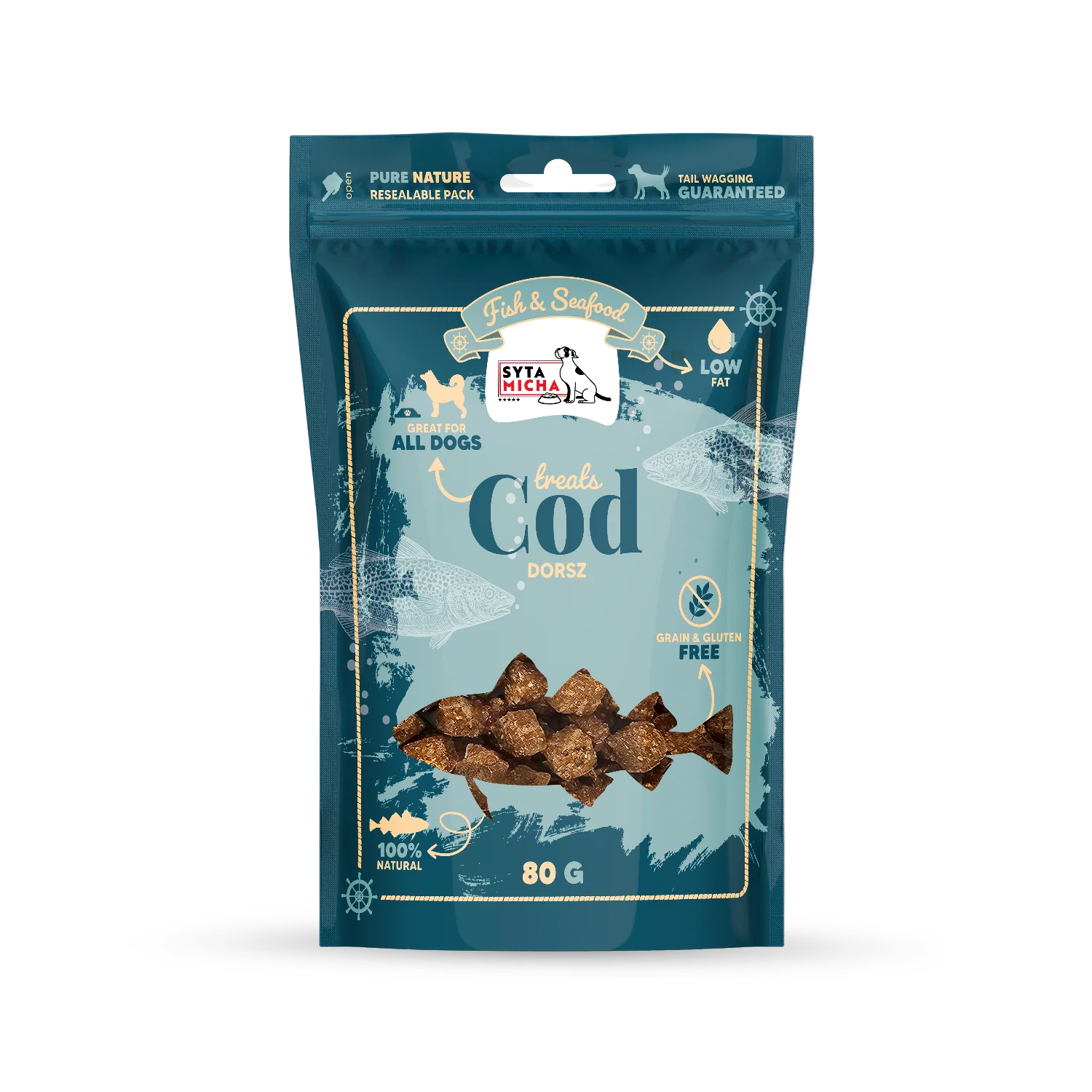 Syta Micha Fish & SeaFood Przysmaki z Dorszem 80 g