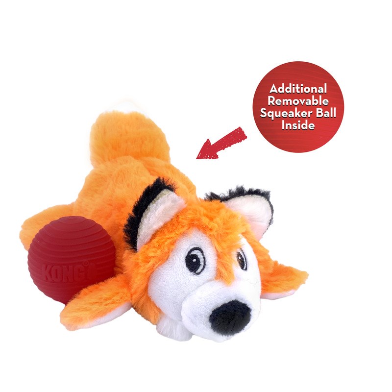 Kong Cozie Pocketz Lis – pluszowa zabawka dla psa M