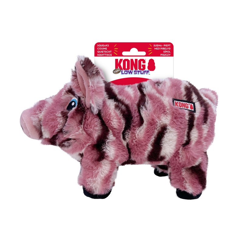 Kong Low Stuff Świnka Stripes – pluszowa zabawka dla psa M