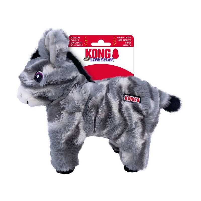Kong Low Stuff Osiołek Stripes – pluszowa zabawka dla psa