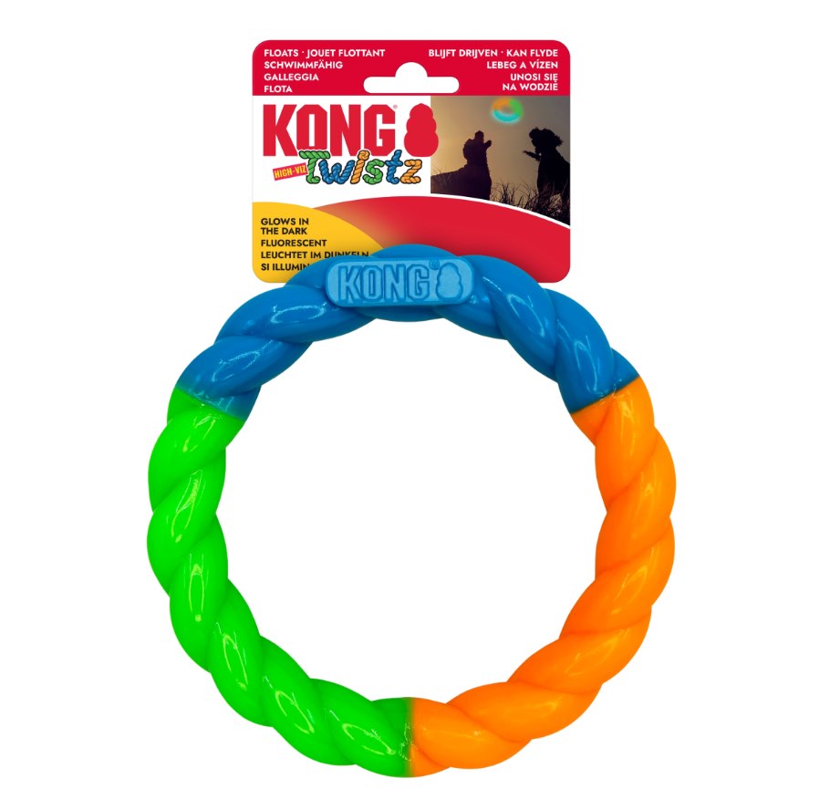 Kong Ring Twistz High-viz – gumowe ringo dla psa S
